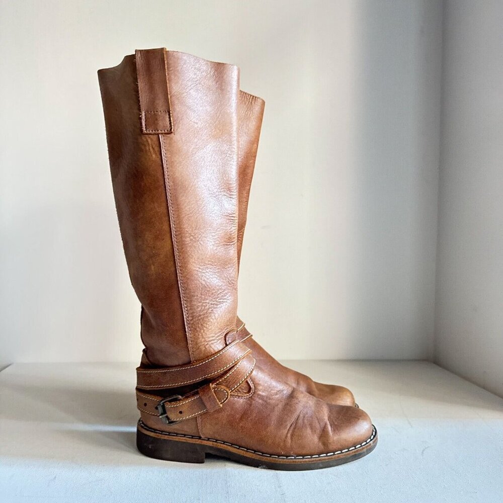 Root Brown Leather Knee High Riding Boots 7.5